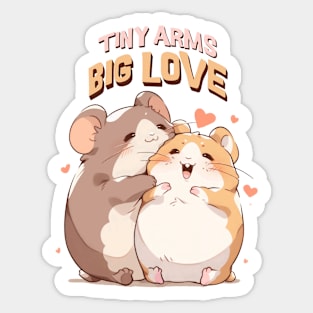 Adorable Kawaii Hamster Love design Sticker